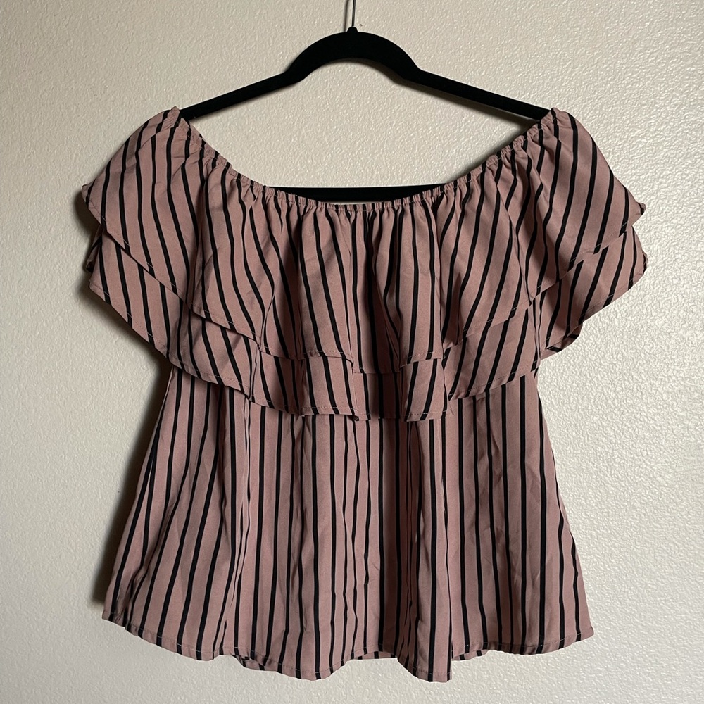 Striped Blouse L (Fits M) “ActiveUSA”
